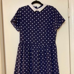 River island navy polka dot dress (used as a Clara Oswald cosplay). Size UK16